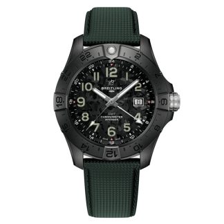 Breitling Avenger Automatic 44 mm Night Mission herenhorloge groen leer S32320101B1X1