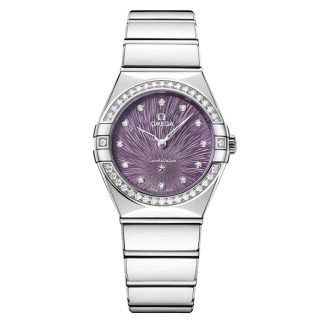 Omega Constellation 28mm Dameshorloge Paars O13115286060001