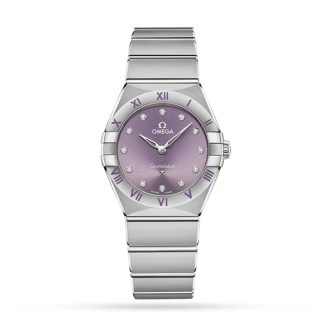 Omega Constellation Co-Axial 28mm Dames Horloge Paars O13110286060002